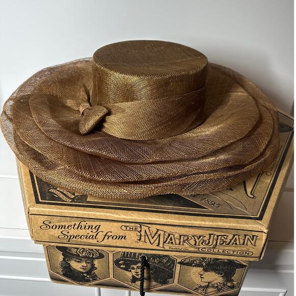 Wide Brim Dress Hat Bow Accent Derby Tea Party Church Mary Jean Collection NIB main image 12